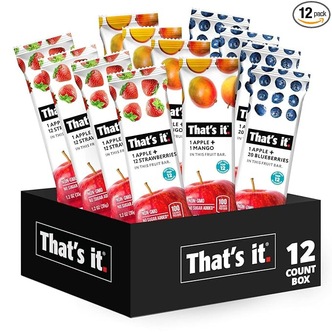 That's it. Variety Pack 100% Natural Real Fruit Bar, Best High Fiber Vegan, Gluten Free Healthy S... | Amazon (US)