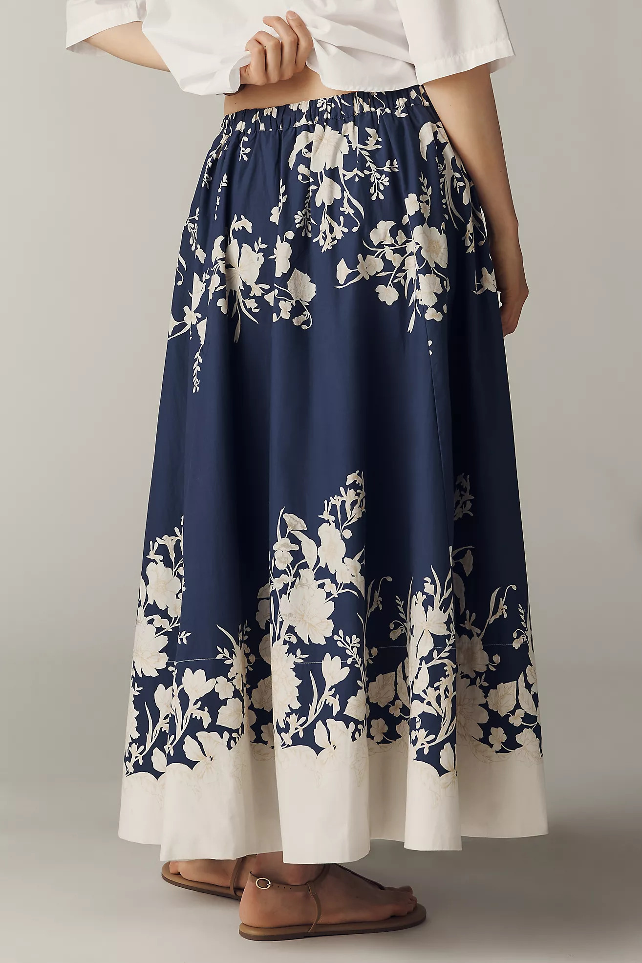 The Jacie Poplin Printed Maxi Skirt by Maeve | Anthropologie (US)