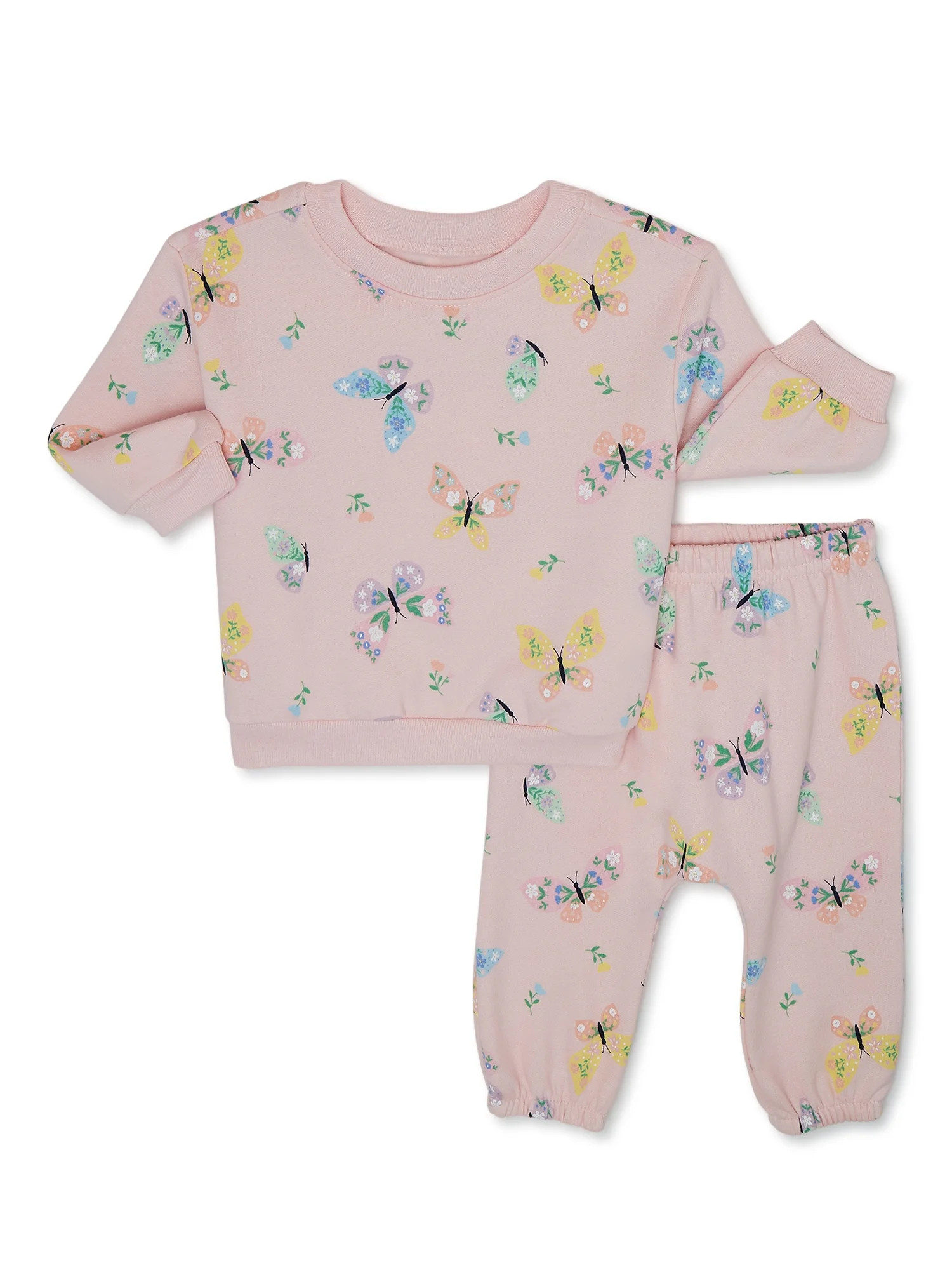 Garanimals Baby Girl Fleece Bundle Outfit Set, 2-Piece, Sizes 0-24 Months | Walmart (US)