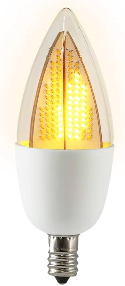 Euri Lighting Flickering Flame Bulb, ECA9.5-2120fc, LED CA9.5 Candelabra, E12, 1W (6W Equal), War... | Amazon (US)