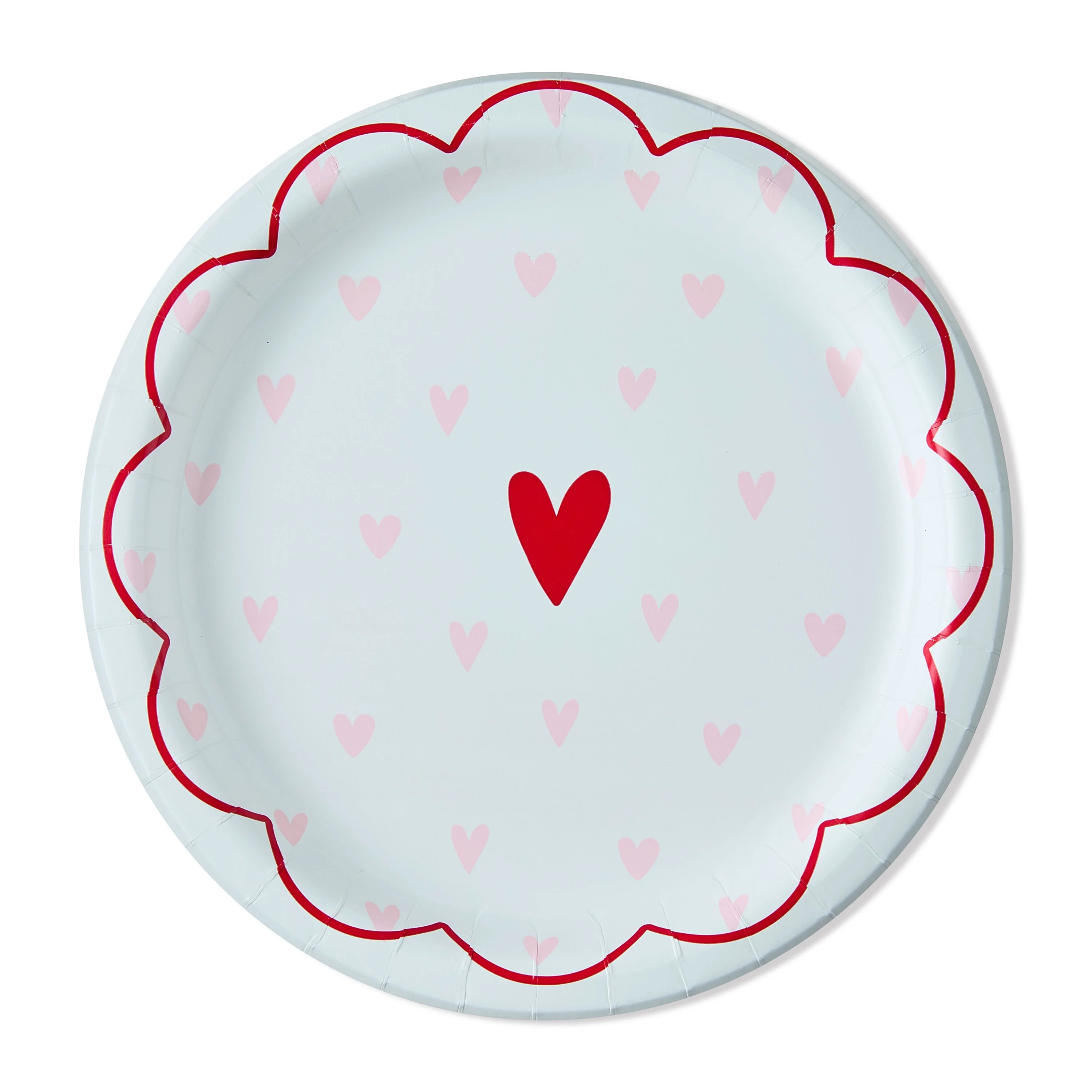 Disposable Paper Plates, 9", Pink and Red Hearts, 8 Count, Valentine's Day by Way To Celebrate | Walmart (US)