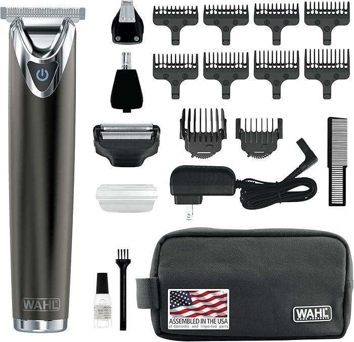 WAHL USA Stainless Steel Lithium Ion 2.0+ Slate Beard Trimmer for Men - Electric Shaver, Nose Ear... | Amazon (US)
