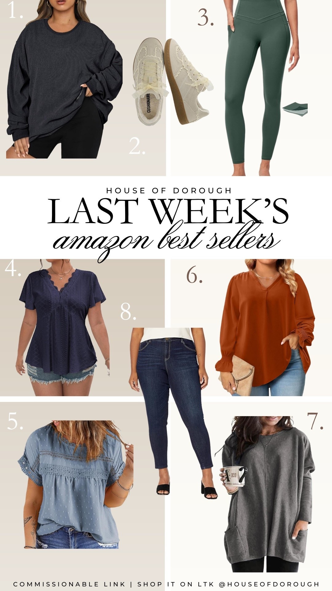 Last week’s Amazon best sellers! Wearing a 3X in all the tops, XXL in the leggings, and 20 in the jeans!

Amazon fashion, amazon finds, affordable fashion, plus size fashion, ootd, plus size outfits, denim jeans, spring fashion, midsize outfits

#LTKOver40 #LTKMidsize #LTKPlusSize