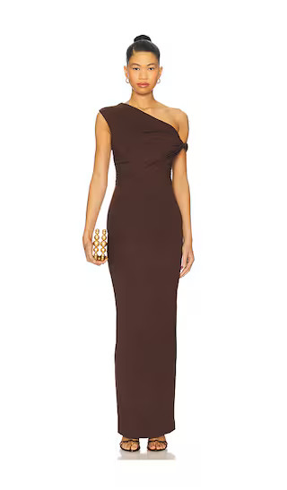 Alessia Maxi Dress in Brown | Revolve Clothing (Global)