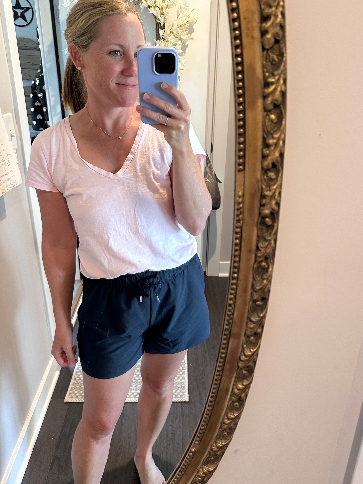 Tshirt and shorts! 
Size down in shorts, I’m in small and they’re huge. Should have gotten the XS. 

#LTKOver40 #LTKSeasonal #LTKSaleAlert