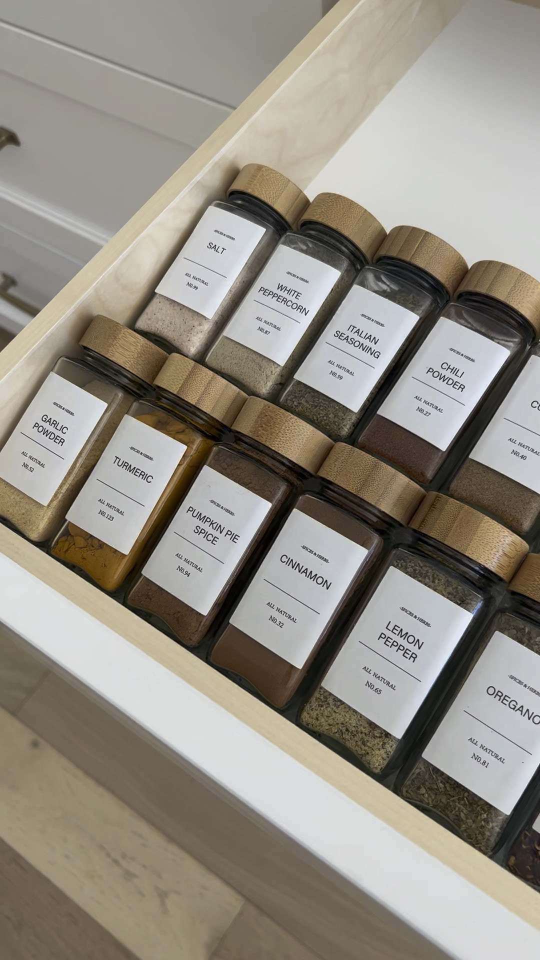 Absolutely loving these products for my spice drawer. 🤍🤍#organize 