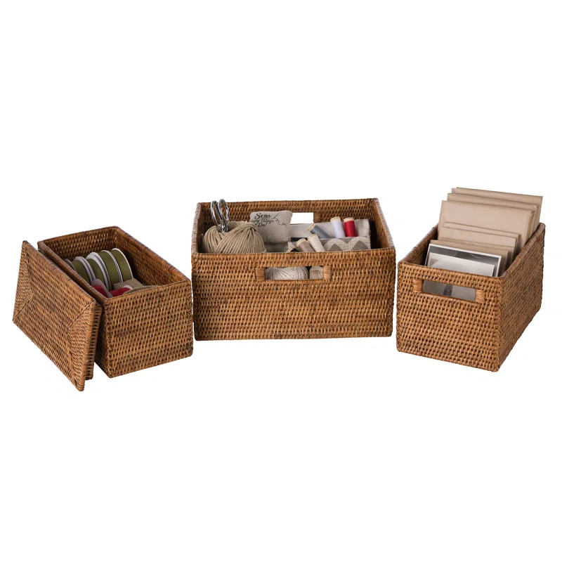 Beachcrest Home™ Everard Rattan Basket | Wayfair North America