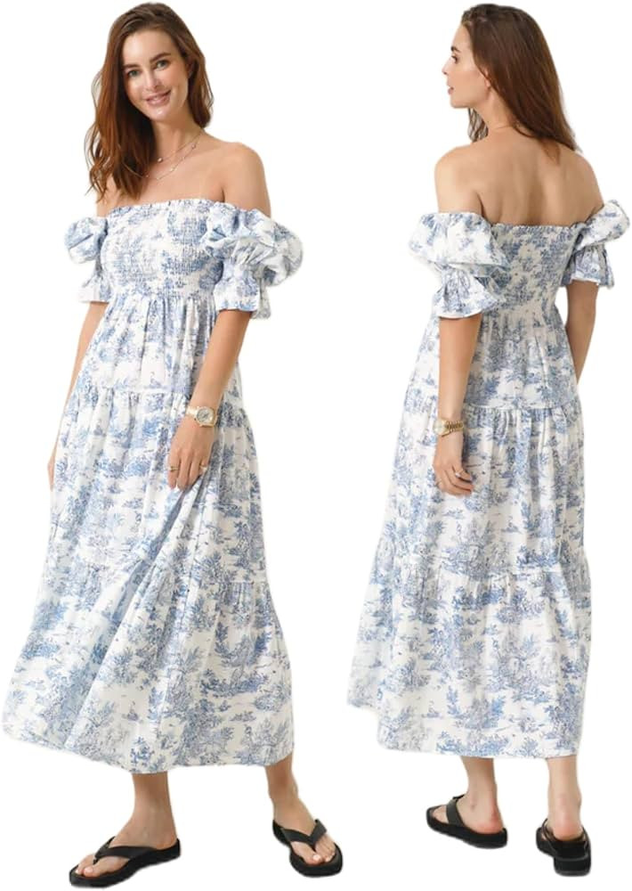 NOTHING FITS BUT Women’s Cotton Linen Kiko Pregnancy Maternity Dress, Casual Floral Maxi Matern... | Amazon (US)