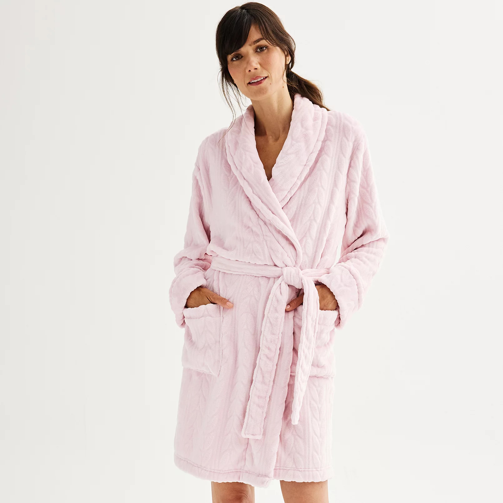 Women's Sonoma Goods For Life® Long Sleeve Plush Short Robe | Kohl's