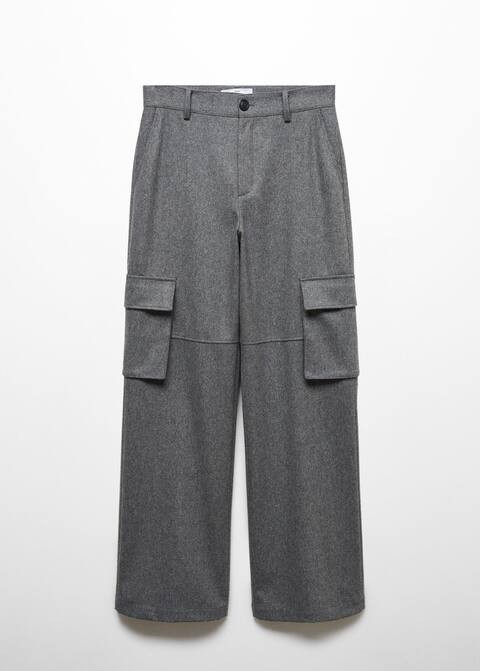 Wool-blend cargo trousers -  Women | Mango United Kingdom | MANGO (UK)