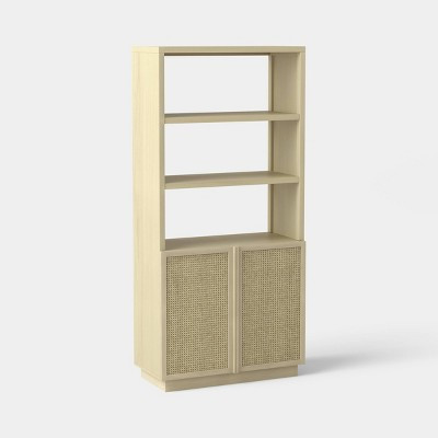 Woven Bookshelf with Cabinet Natural - Threshold™ | Target