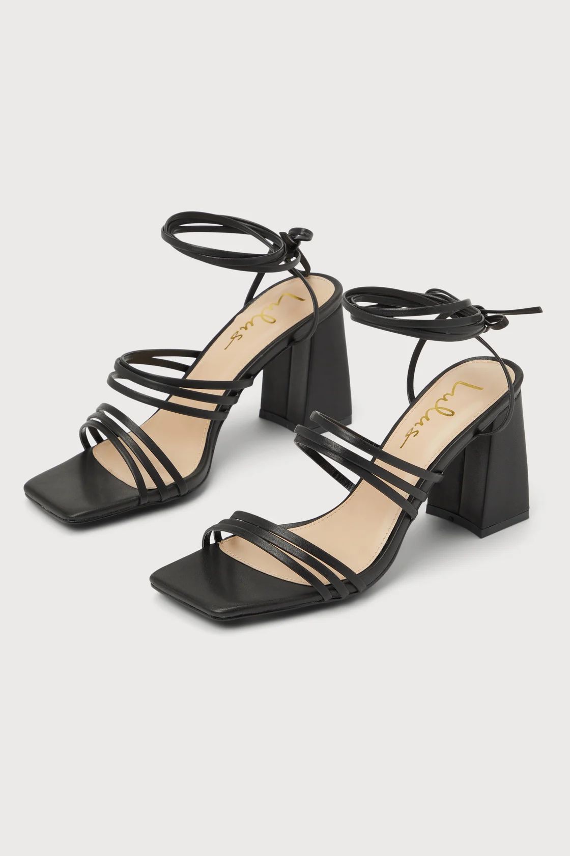Arvid Black Strappy Lace-Up High Heel Sandals | Lulus (US)