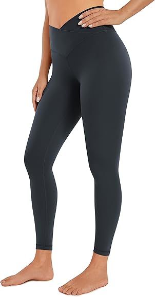 CRZ YOGA Womens Butterluxe Cross Waist Workout Leggings 25" / 28" - V Crossover High Waisted Gym ... | Amazon (US)