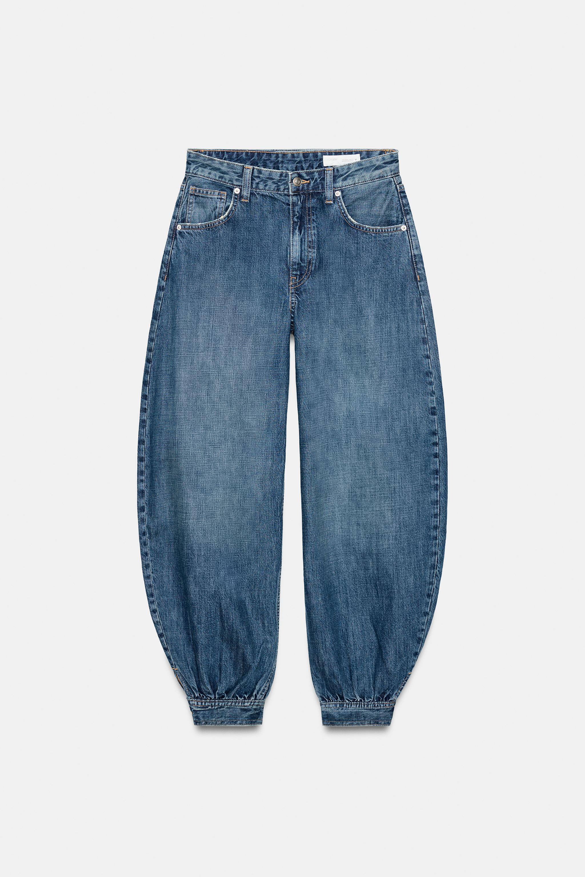 TRF MID-RISE BALLOON JEANS WITH BUTTONS | Zara US