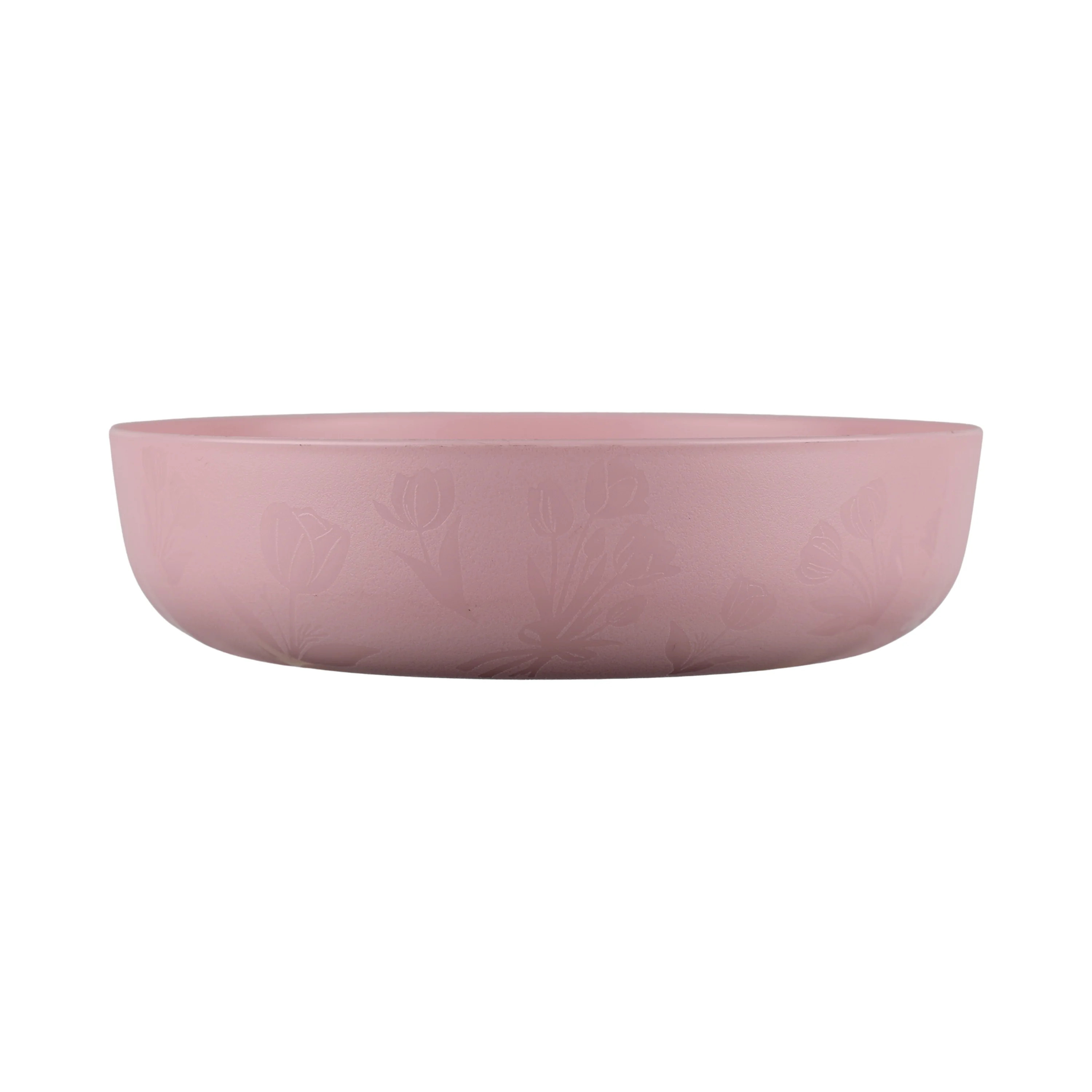 Mainstays - Pink Round Plastic Dinner Bowl, Flower Etched, 42-Ounce | Walmart (US)