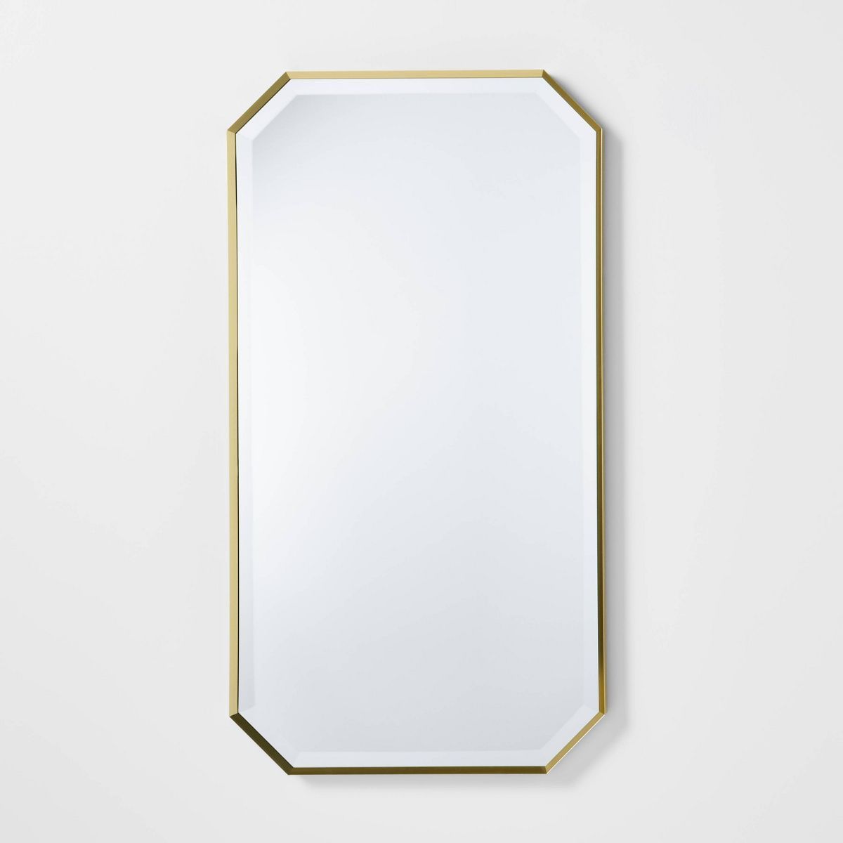 16"x30" Geometric Aluminum Metal Wall Mirror Brass - Threshold™ designed with Studio McGee | Target