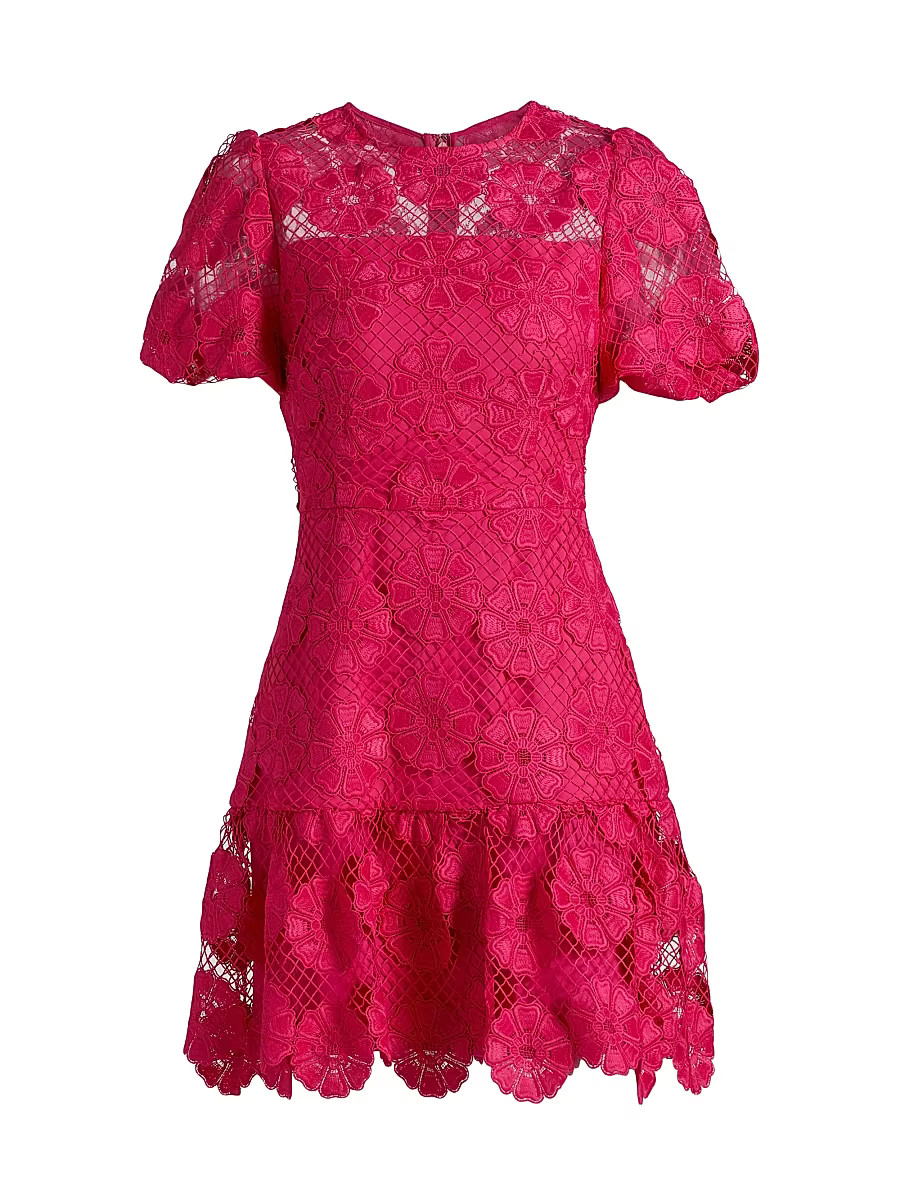 Women's Yasmin Lace Minidress - Milly Pink - Size 6 | Saks Fifth Avenue