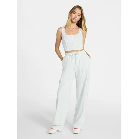 No Boundaries Bustier Tank Top and Cargo Pants Set, 2-Piece, Women's XXS-XXL | Walmart (US)