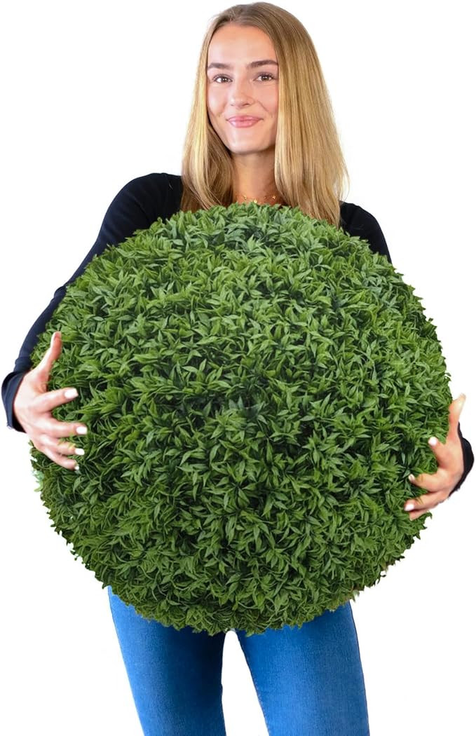 365 Curb Appeal 23" XL Topiary Balls (Better Than A Boxwood, 1 Faux Topiary Ball (2 Halves)) | Amazon (US)