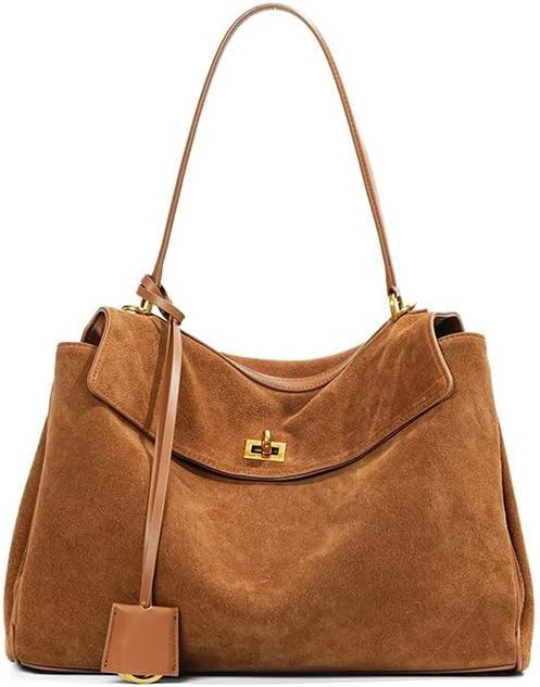 Genuine leather cowhide women's shoulder bag with detachable shoulder strap, flap buckle and unde... | Amazon (US)