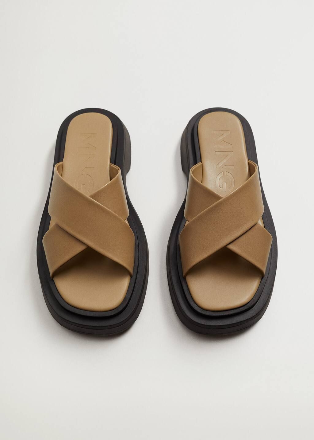 Leather sandals with straps | MANGO (UK)