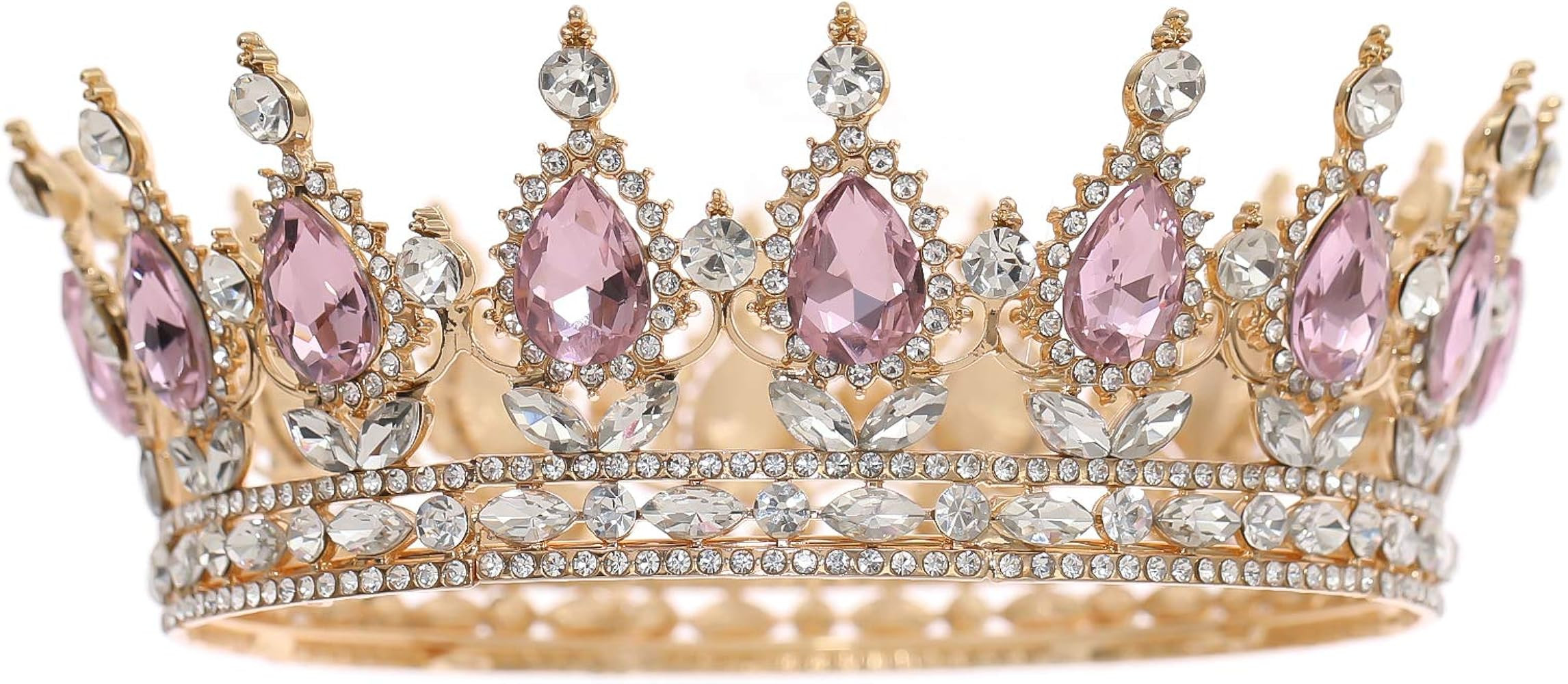 FORSEVEN Queen Crown Rhinestone Wedding Crowns and Tiaras for Women Costume Party Hair Accessorie... | Amazon (US)