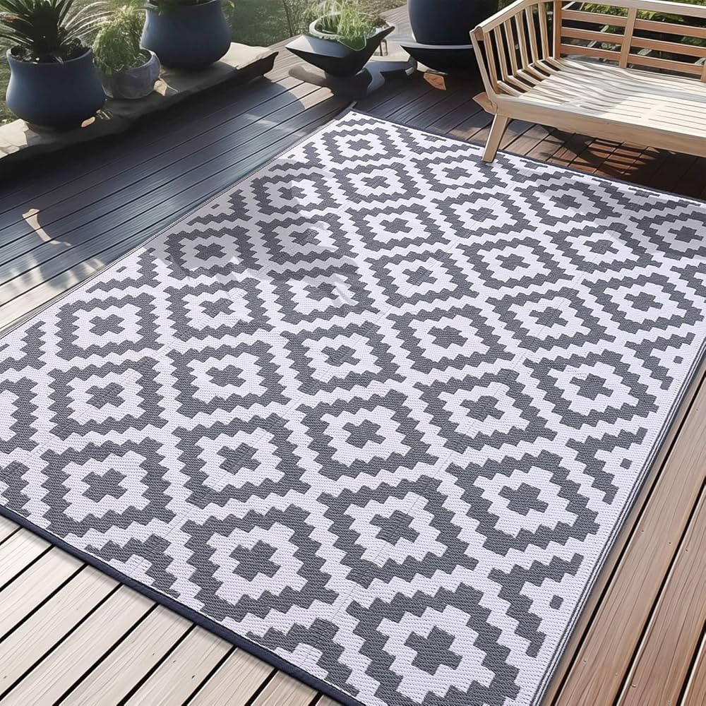 OLANLY Waterproof Outdoor Rug 6x9 ft, Reversible Plastic Straw Patio Rug for Camping, RV Mat Outs... | Amazon (US)