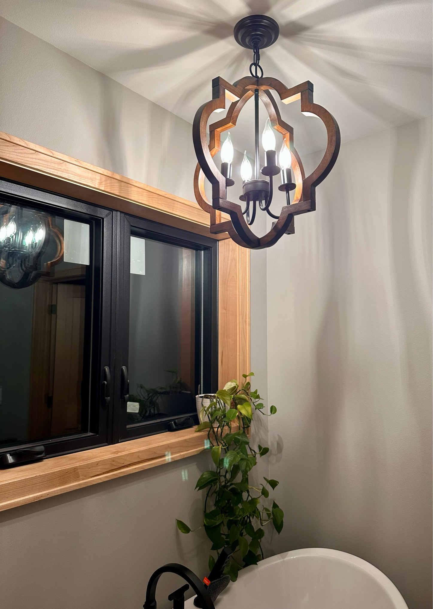 One of my favorite, cozy nooks in the house — light fixture was an Amazon find!🛁

#LTKFindsUnder100