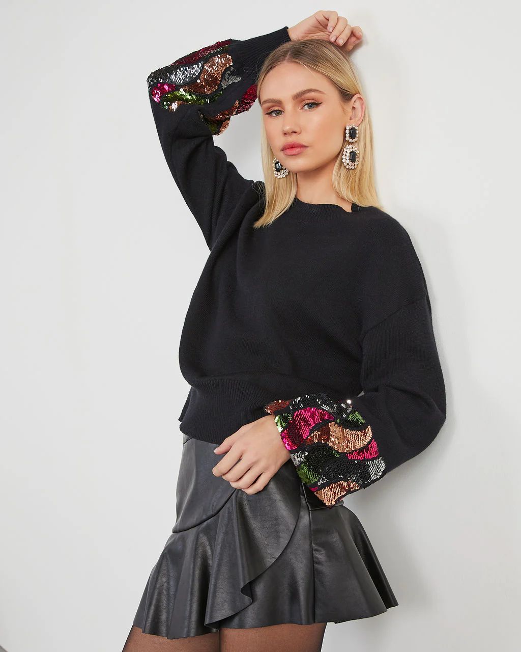 Easy Does It Sequin Cuff Sweater | VICI Collection
