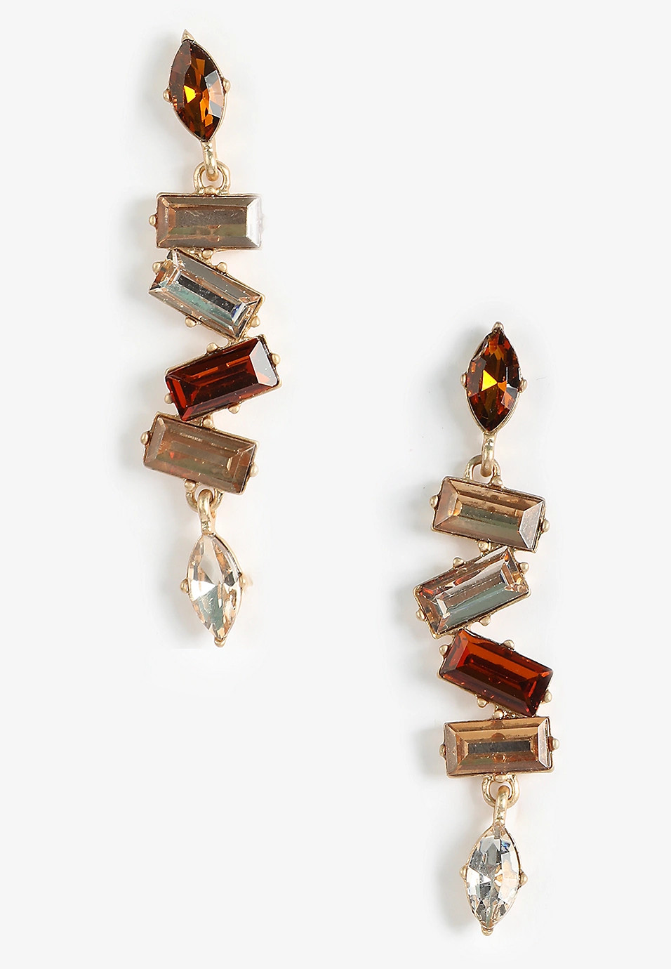 Mixed Brown Gemstone Drop Earrings | Maurices