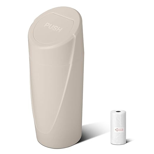 Car Trash Can Bin with Lid - Car Garbage Can Cup Holder - Light Beige Mini Leakproof Vehicle Garb... | Amazon (US)