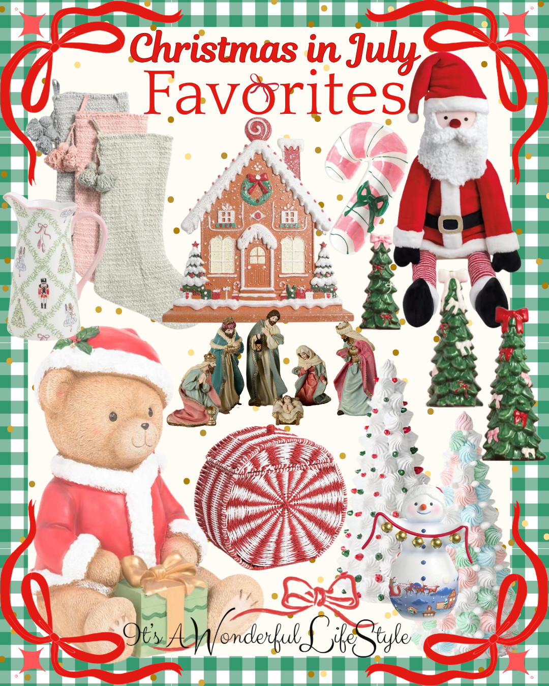 Christmas in July is here... and these are a few of my favorite things! 🎄

Who says you have to wait until December to enjoy a little Christmas magic? From cozy stockings and sweet gingerbread houses to peppermint decor, nostalgic Santas, beautiful nativities, and the cutest holiday finds... my Christmas loving heart is so happy! 🎅🏻

If you're like me, Christmas is more than a season... it's a feeling.  And there's never a wrong time to celebrate the joy, hope, and peace that only CHRISTmas brings.

🎄 Shop all of my Christmas in July favorites through my LTK! Link is in my bio.

"For unto us a Child is born, unto us a Son is given..." — Isaiah 9:6

#ChristmasInJuly #ChristmasDecor  #HolidayDecor #CountdowntoChristmas #Christmas  

 #LTKSeasonal