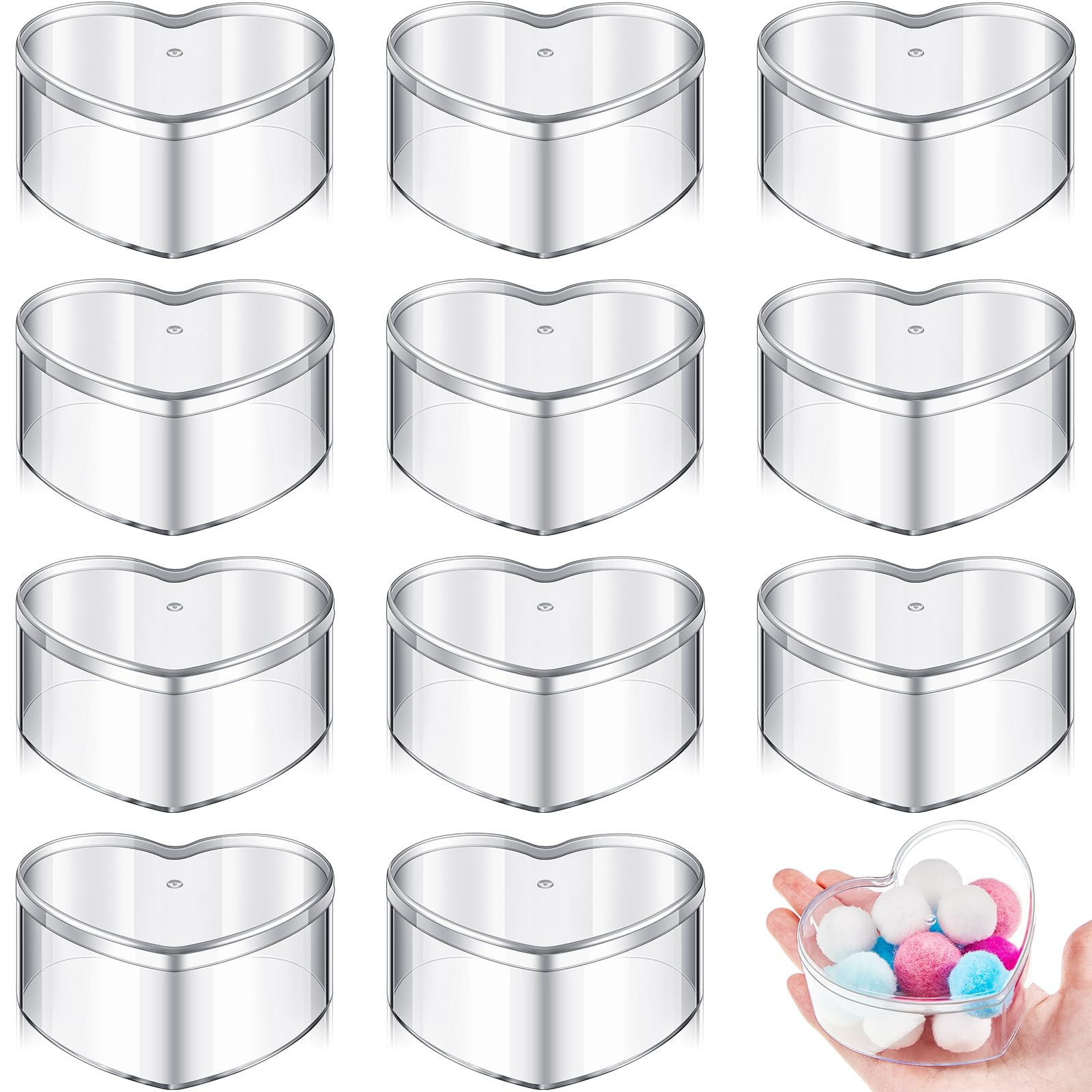 Juexica 12 Pcs Clear Acrylic Plastic Small Acrylic Box with Lid Decorative Storage Box Jewelry Di... | Amazon (US)