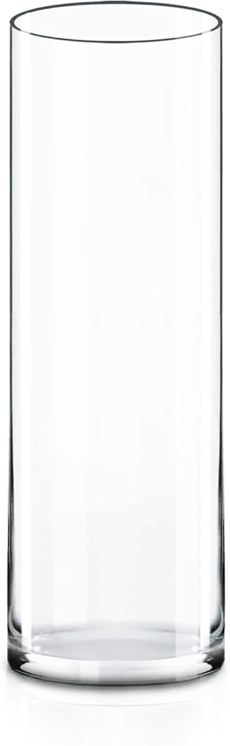 CYS Excel Clear Glass Cylinder Vase (H:14" D:4") | Multiple Size Choices Glass Flower Vase Center... | Amazon (US)