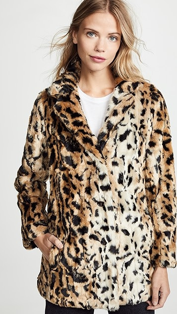 Juliana Faux Fur Leopard Coat | Shopbop