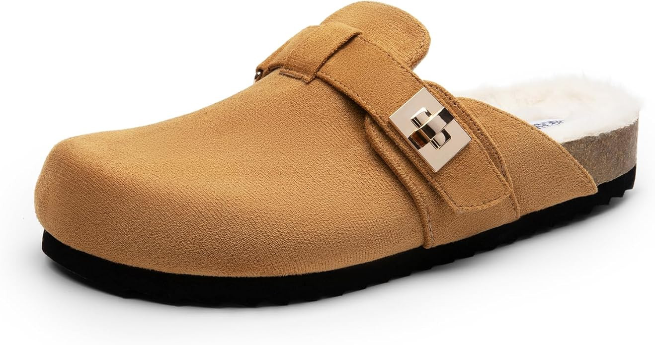 DREAM PAIRS Women's Suede Clogs for Women Mules Cork Footbed Work Shoes with Arch Support | Amazon (US)