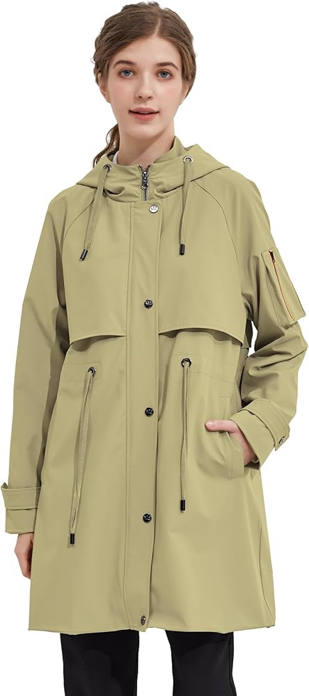 Orolay Women's Long Windbreaker Hooded Light Jacket Active Outdoor Anoraks | Amazon (US)