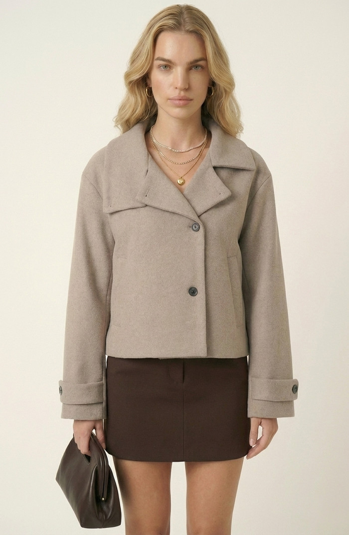 Cropped Wool-Blend Oversized Collar Jacket | Nordstrom