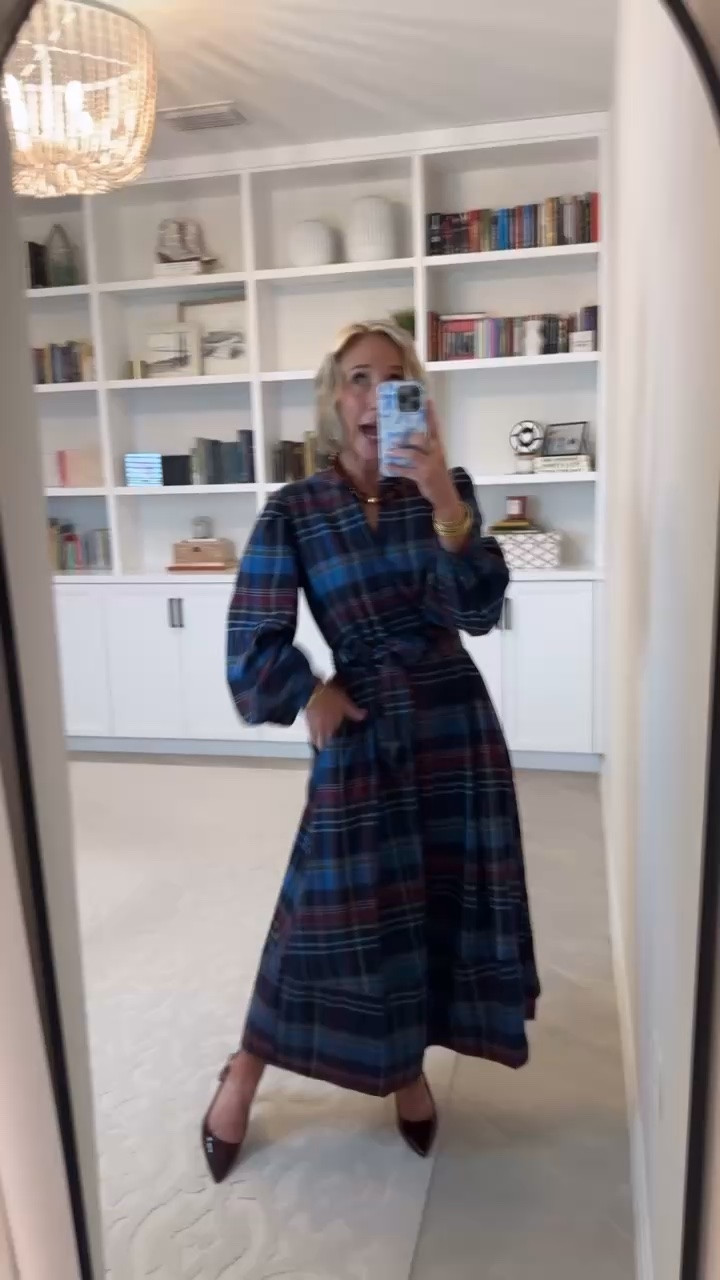 Walmart - more new arrivals under $28:  Flannel Belted Midi Dress w/ Long Sleeves - size XS. $26.98. 3 colors.

#LTKSeasonal #LTKOver40 #LTKPetite