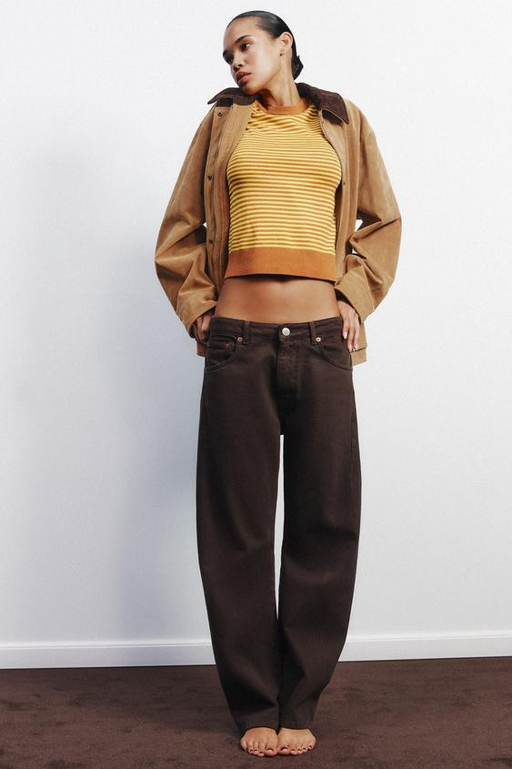 MID-RISE SLOUCHY BELT LOOP JEANS | Zara US