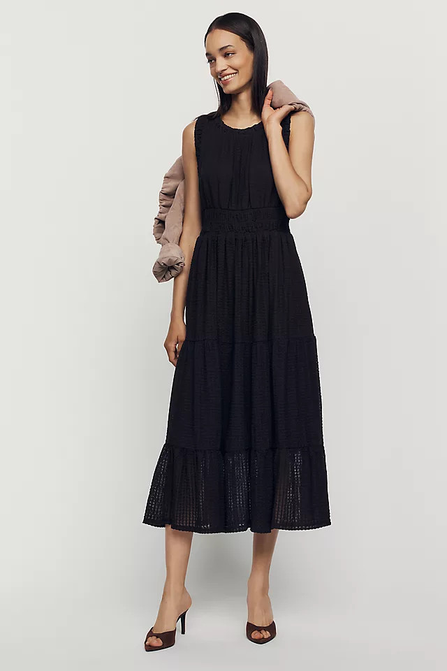 Sleeveless Smocked Waist A-Line Midi Dress | Anthropologie (US)