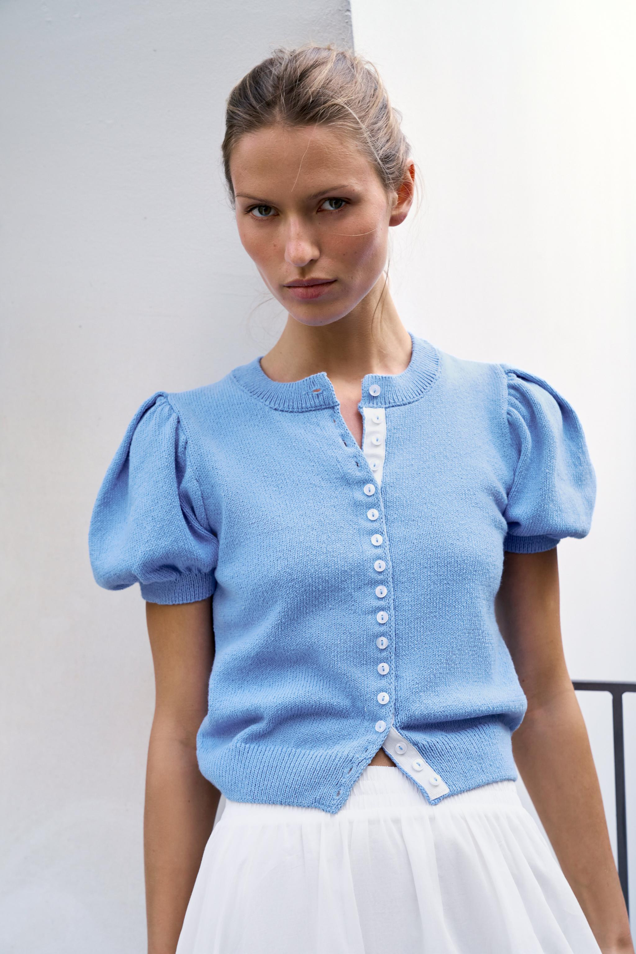 CARDIGAN SHORT PUFF SLEEVE | Zara UK