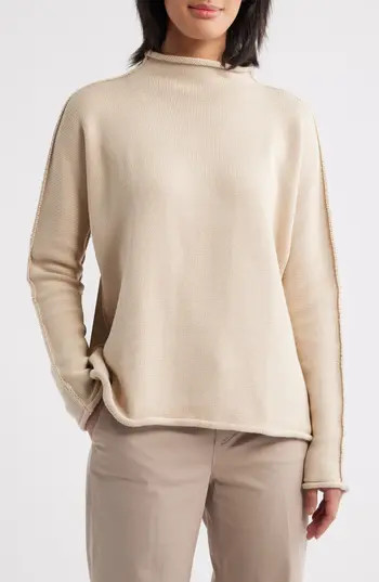 Frank & Eileen Monterey Funnel Neck Sweater in Sand at Nordstrom Rack, Size Large | Nordstrom Rack