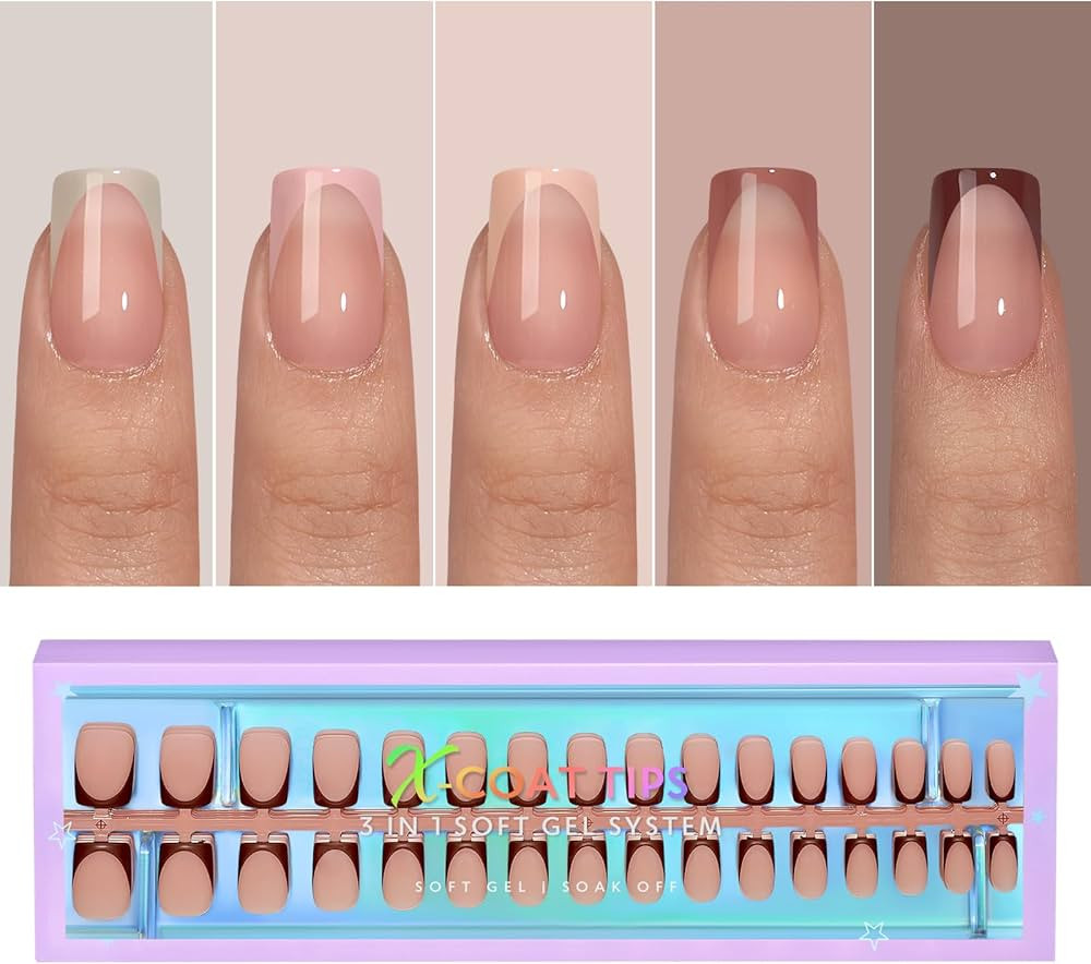 btartboxnails X-Coat Tips French Nails - Skin Tones French Tip Press on Nails, 160Pcs 16 Sizes Sh... | Amazon (US)