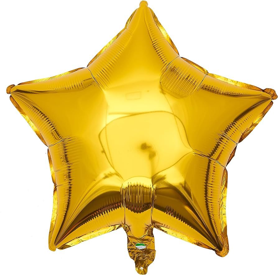 Gold Star Shape Foil Balloon, 10pcs Big Mylar Helium Balloons for Birthday Party Wedding Party De... | Amazon (US)