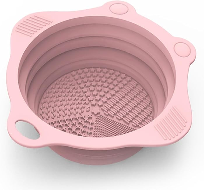 Foldable Silicone Makeup Brush Cleaner Pad Bowl, YalsFTY Portable Mat Scrubber Cleaning Tool for ... | Amazon (US)