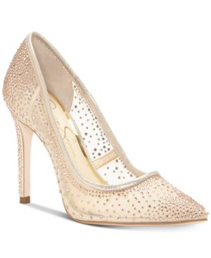 Jessica Simpson Prianne Embellished Mesh Pumps Women's Shoes | Macys (US)