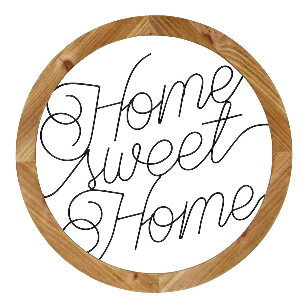 Stratton Home Decor Wood and Metal Home Sweet Home Script Wall Art | Bed Bath & Beyond