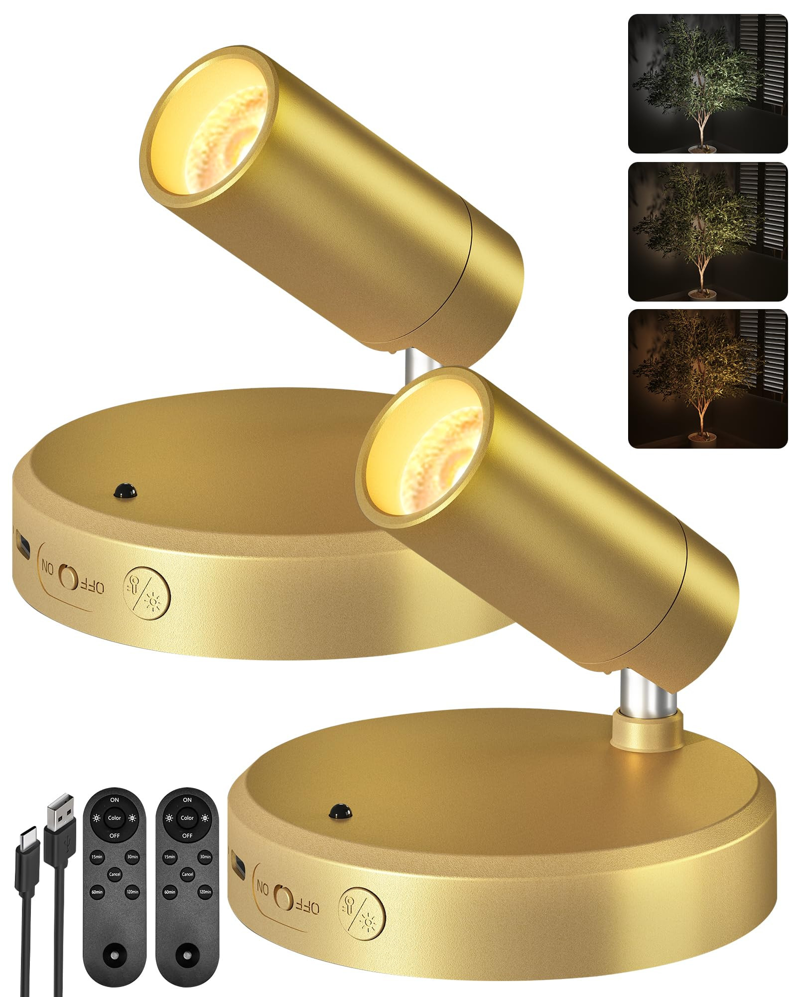 EZVALO LED Spotlight Indoor, 5500mAh Rechargeable Battery Uplighting Indoor, Wireless Mini Art Ac... | Amazon (US)