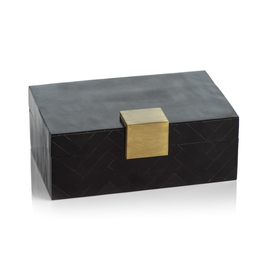 Black Resin Chevron Box | Megan Molten